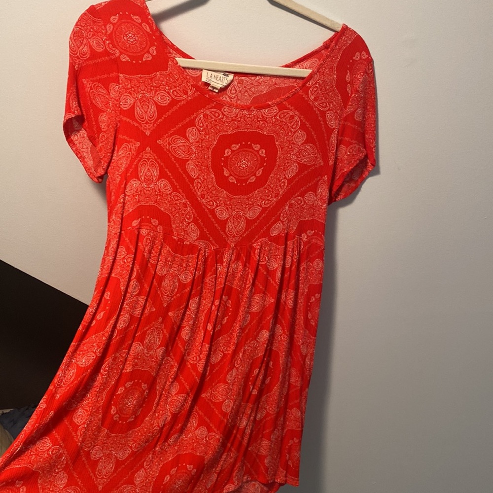 Red Patterned Sundress - Picture 3 of 5